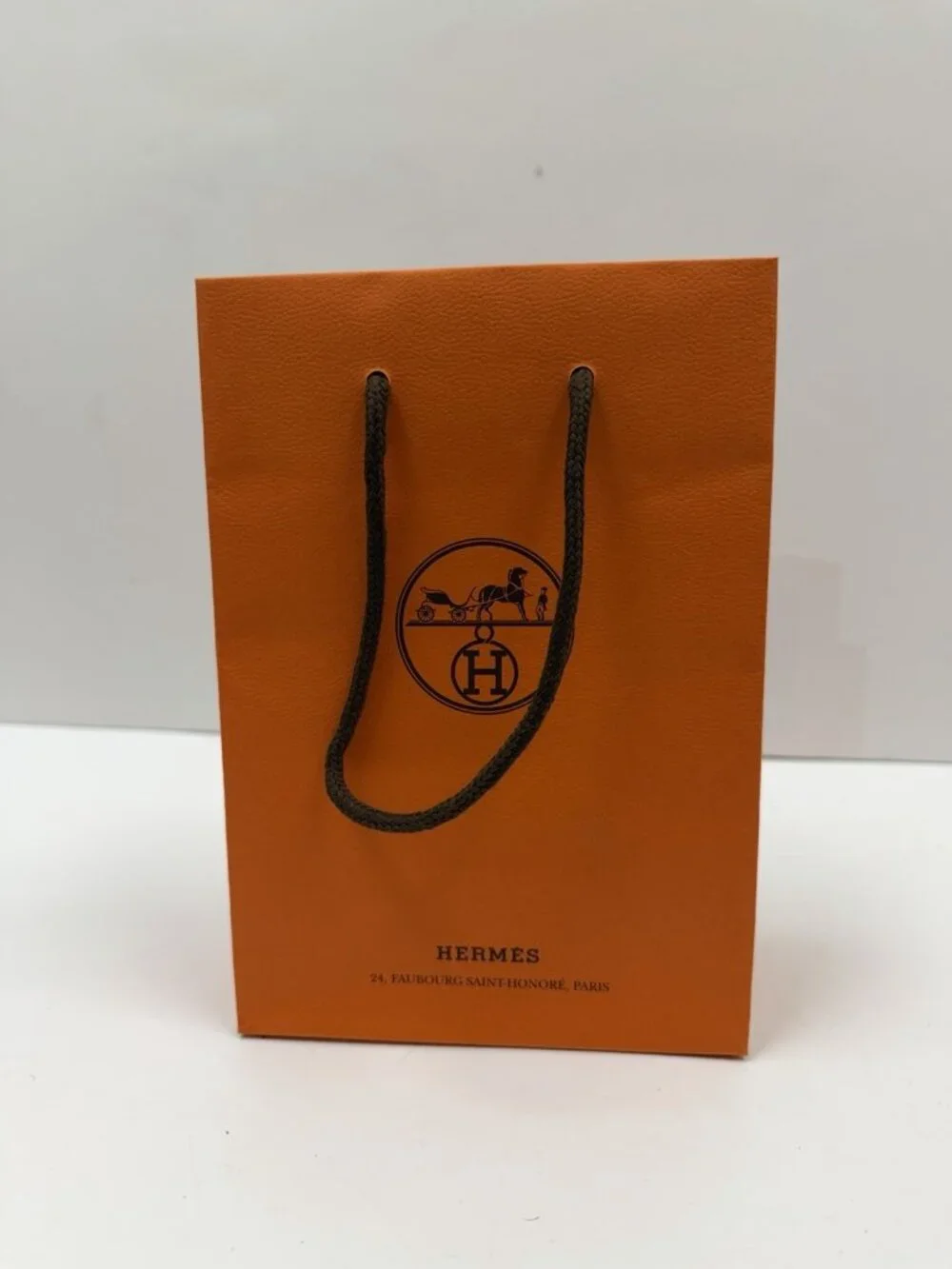 Hermes Empty Shopping Gift Bag Orange 8.5